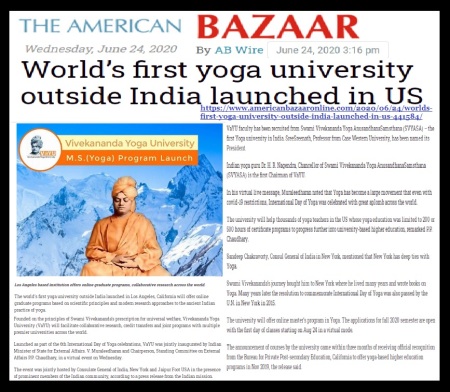 Vivekananda Yoga University, 25-06-2020
